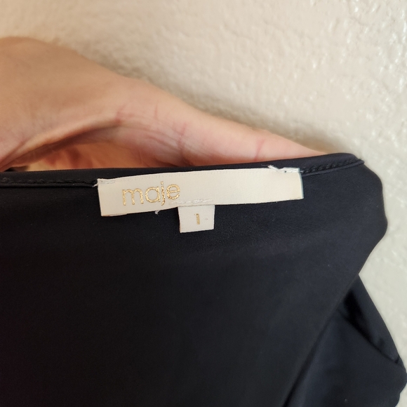 MAJE Tiphaine Black Cutout Bow Swimsuit One Piece Bikini Jersey Knit Bodysuit - Picture 6 of 10